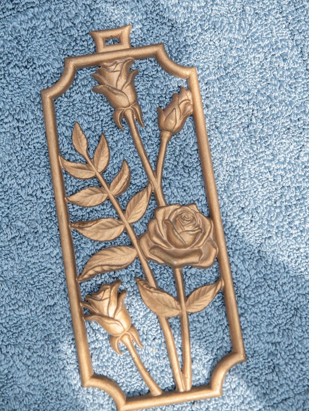Vintage Syroco Gold Rose Wall Plaque Hollywood Regency Decor Mid Century Flower